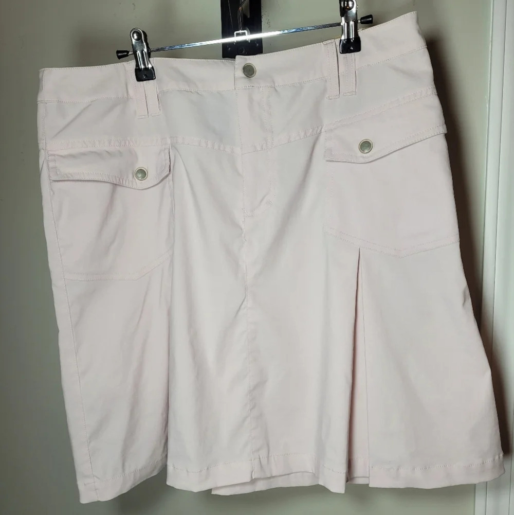 Athleta Pink Nylon Athletic Knee Length Skirt sz 12